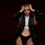 pretty-sexy-woman-posing-studio-black-leather-jacket-boots - مرافقه بنات اسطنبول - Escorts of Istanbul Girls